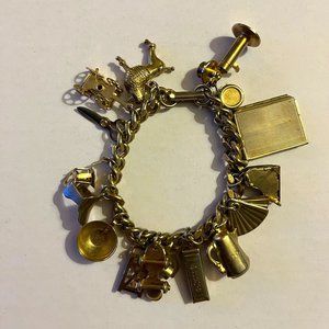 Vintage Charm Bracelet, Gold Plated